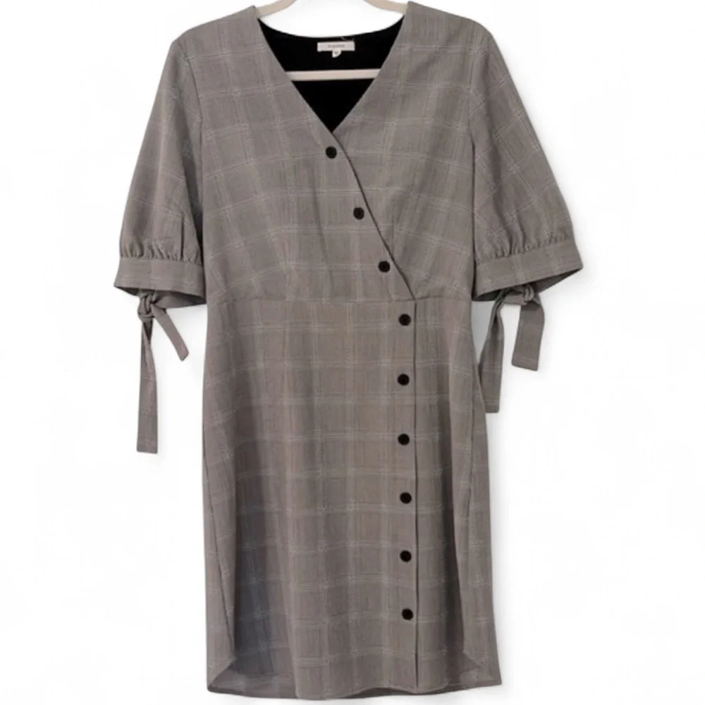 Pleione Gray Glen Plaid Dress XS - Picture 3 of 12